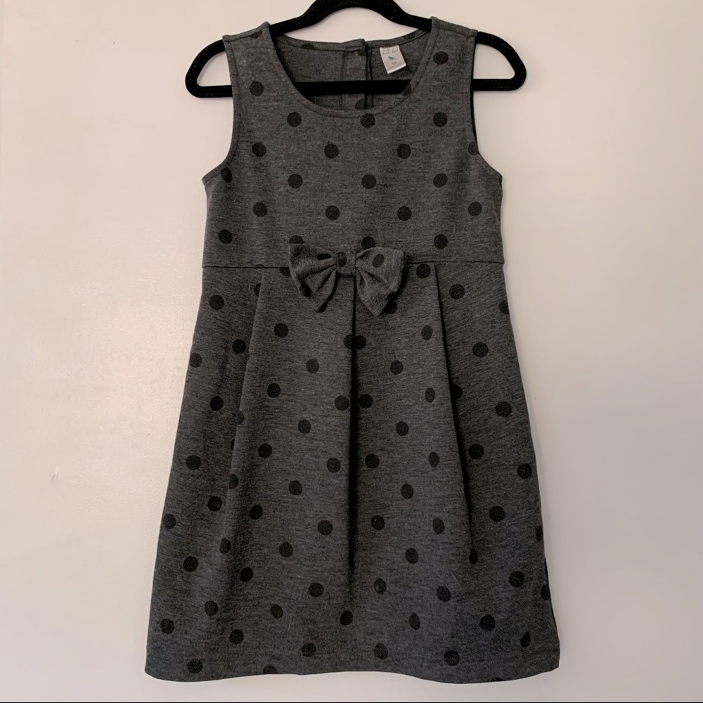 Charcoal and Black Polka Dot Dress